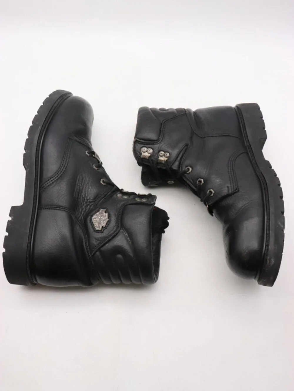 Harley Davidson Men's 13 Motor Cycles Black Leather Steel Toe Safety Moto Boots